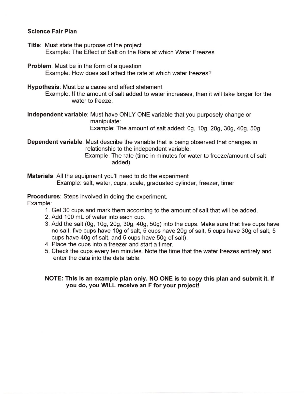 science fair research paper outline template